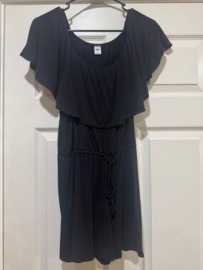 Classic Black Ruffle-Shoulder Women's Romper OLD Navy M
